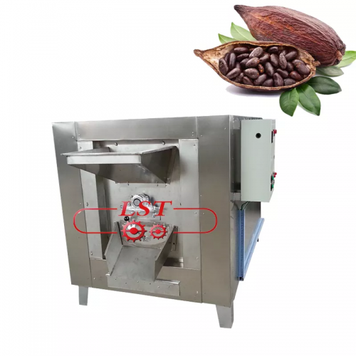 Аўтаматычная электрычная машына для абсмажвання какава-бабоў, каштанаў, кававых зерняў, машына для смажання арахіса, арэхаў кешью