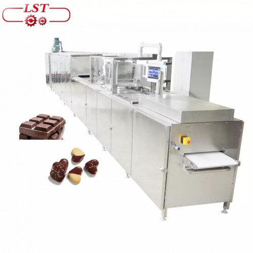 LST फॅक्टरी 400-800kg/h पूर्ण स्वयंचलित चॉकलेट उत्पादन लाइन कूलिंग टनेलसह