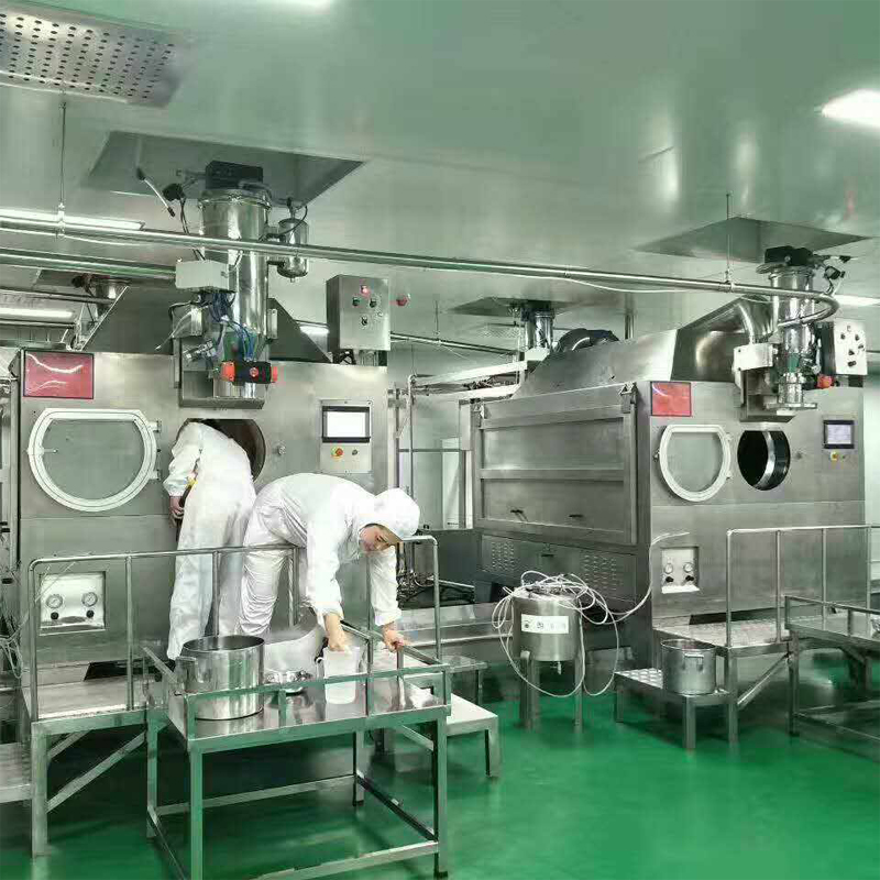 Fully Automatic 400-1000 KG/Batch Rotary-drum Sugar Powder Chocolate Coating Machine