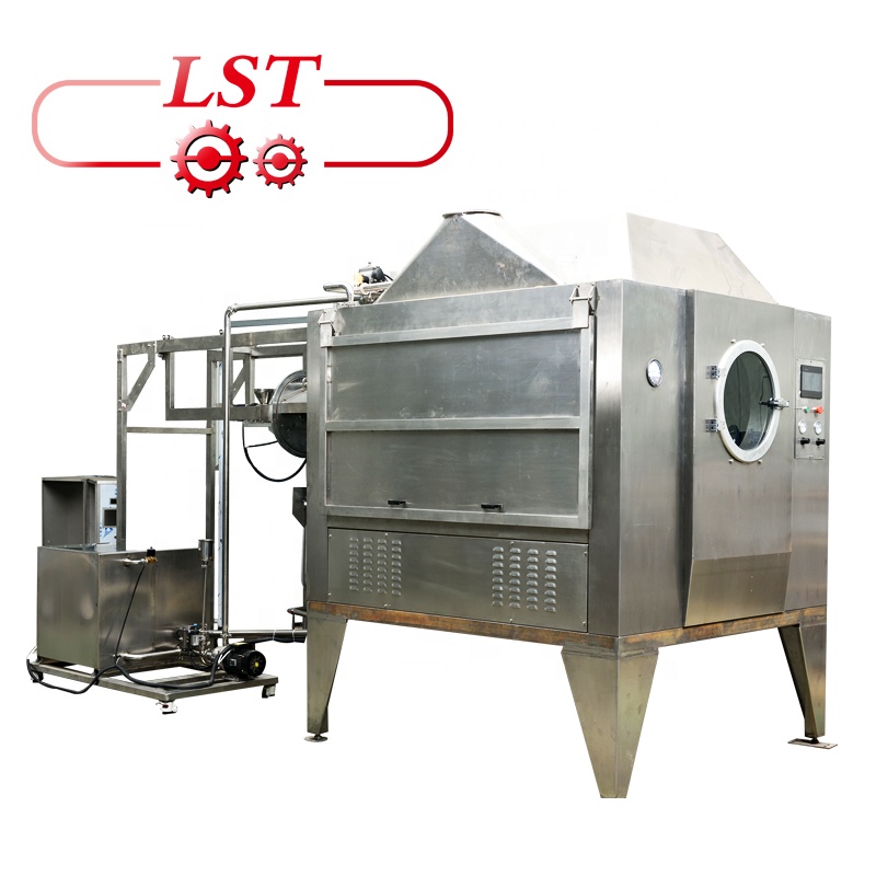 Fully Automatic 400-1000 KG/Batch Rotary-drum Sugar Powder Chocolate Coating Machine