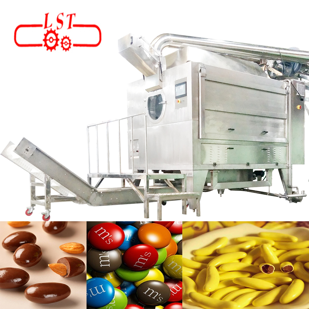 Multi function rotary drum chocolate food coating machine with cooling system