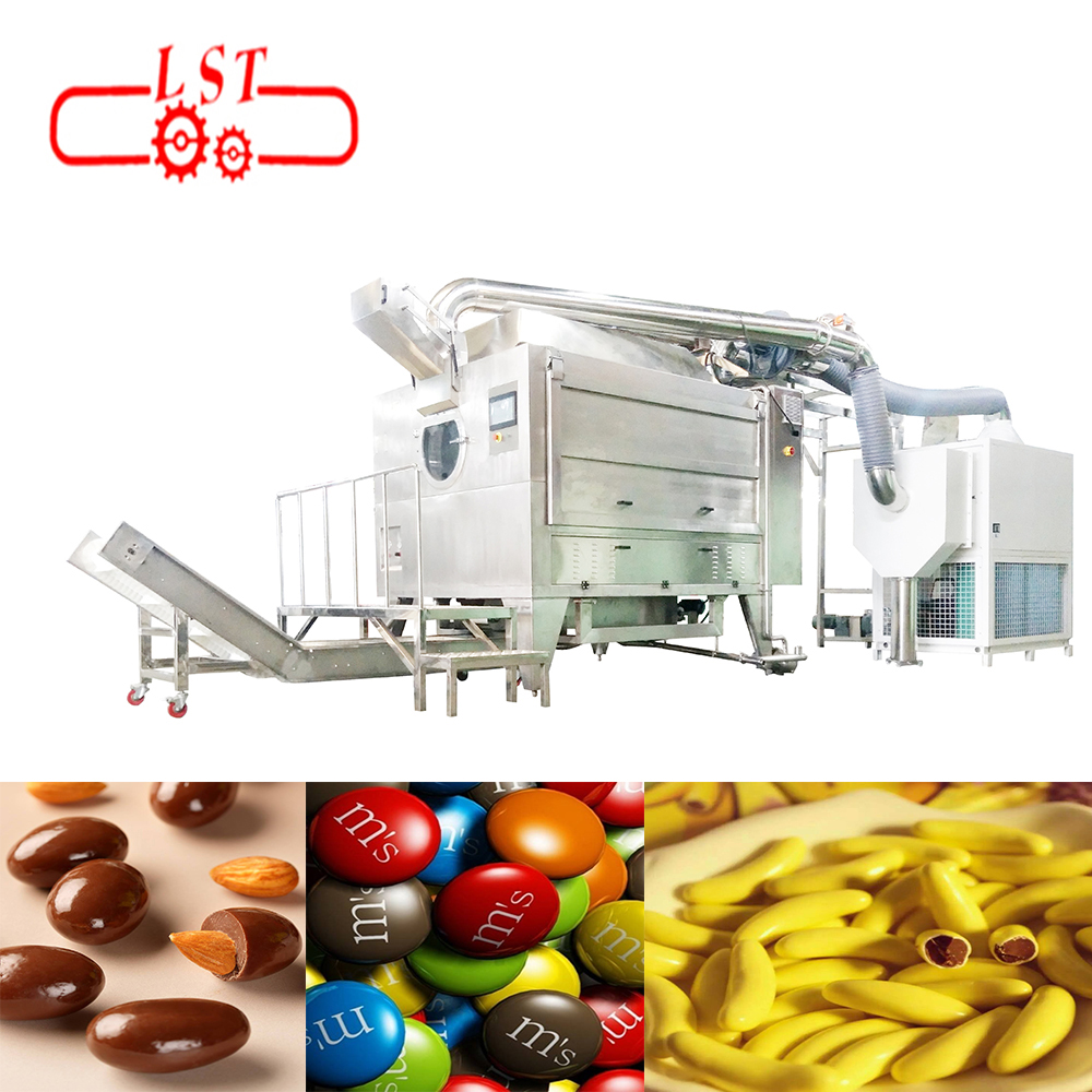 Multi function rotary drum chocolate food coating machine with cooling system