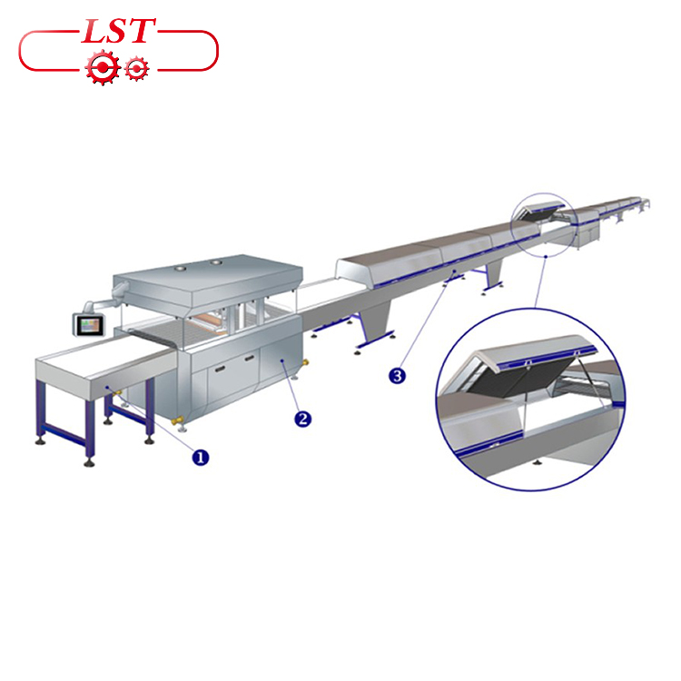 AAA Hot Sale Schockela Enrobing Maschinn mat Killtunnel Schockela Enrober Schockela Beschichtungsmaschinn