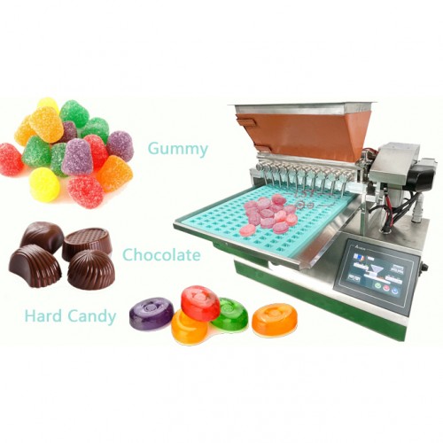 Inneal cumadh seoclaid 10 nozzles mullach bùird ùr airson uidheamachd bìdh candy cruaidh gummy depositor