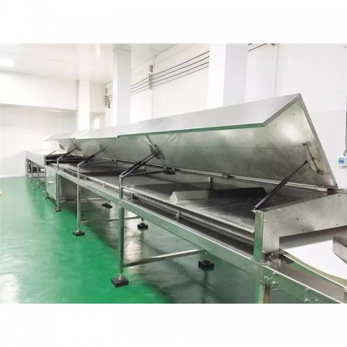 New Chocolate covering machine enrobering production line chocolate Cookies making line with customize cooling tunnels candy coat