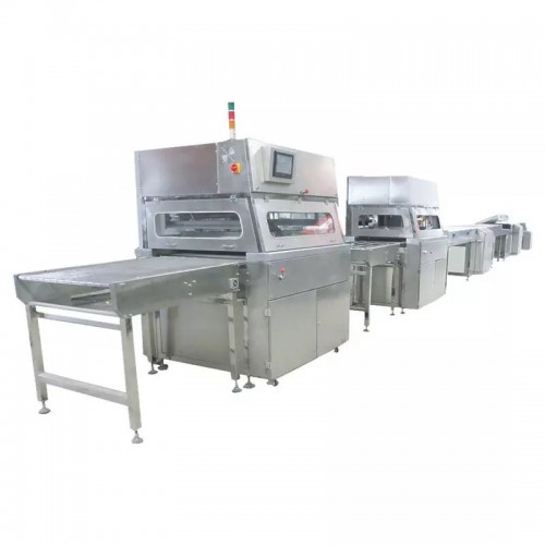 New Chocolate covering machine enrobering production line chocolate Cookies making line with customize cooling tunnels candy coat