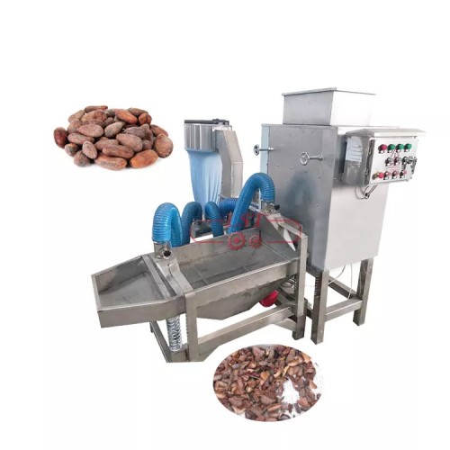 small cocoa bean processing line cocoa bean winnower and cracker coffee bean peeler cacao winnowing crushing peeling machine